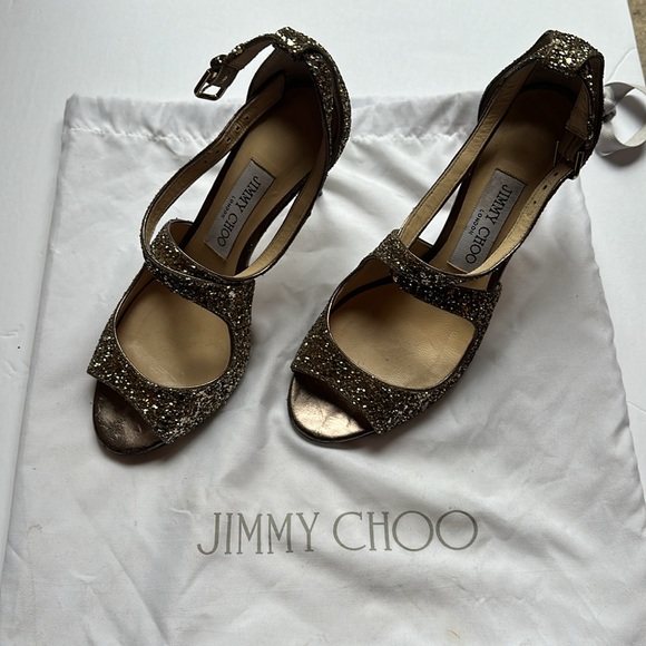 Jimmy Choo Emily 100 rose gold sandals. Pretine shape. Vibram soles. 36 1/2 - Picture 8 of 8